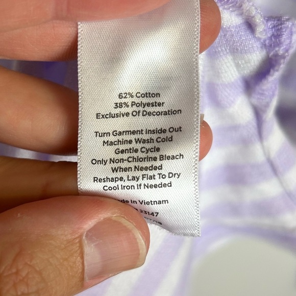 T By Talbots Striped lila Purple Long Sleeve top Sz MP Comfortable soft timeless - Picture 12 of 14